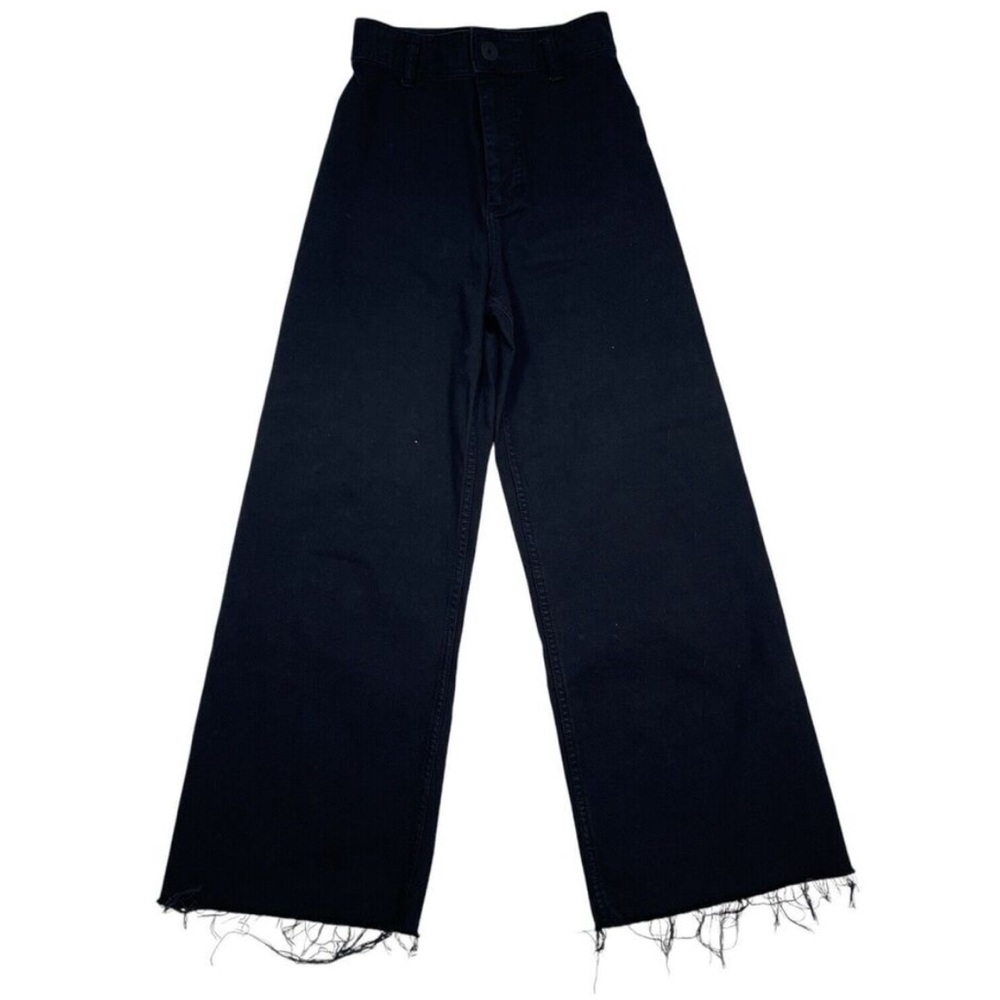 ZARA Marine Raw-hem Wide-leg Jean